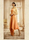 Peach Colour Latest Fancy Designer Heavy Festive Wear Pure Rayon Cotton Embroidery With Hand Work Gown Collection 1001